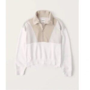 Abercrombie & Fitch Soft A&F Collection Colorblock Quarter Zip Pullover Cozy